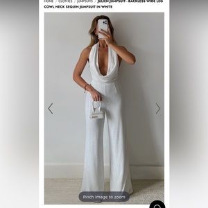 COPY - SHOWPO- JULIEN JUMPSUIT - BACKLESS WIDE LEG COWL NECK SEQUIN JUMPSUIT IN…